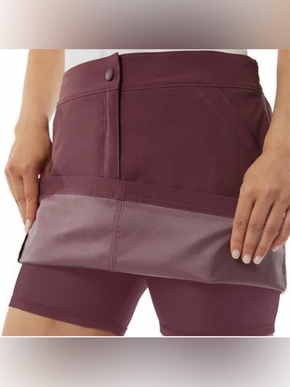 32 Degrees plum Cool Women’s Tech skort Women’s 17” hem zipper closure size L